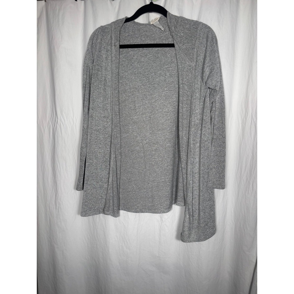 Caution To The Wind Heathered‎ Gray Hooded Cardigan, Small LL14